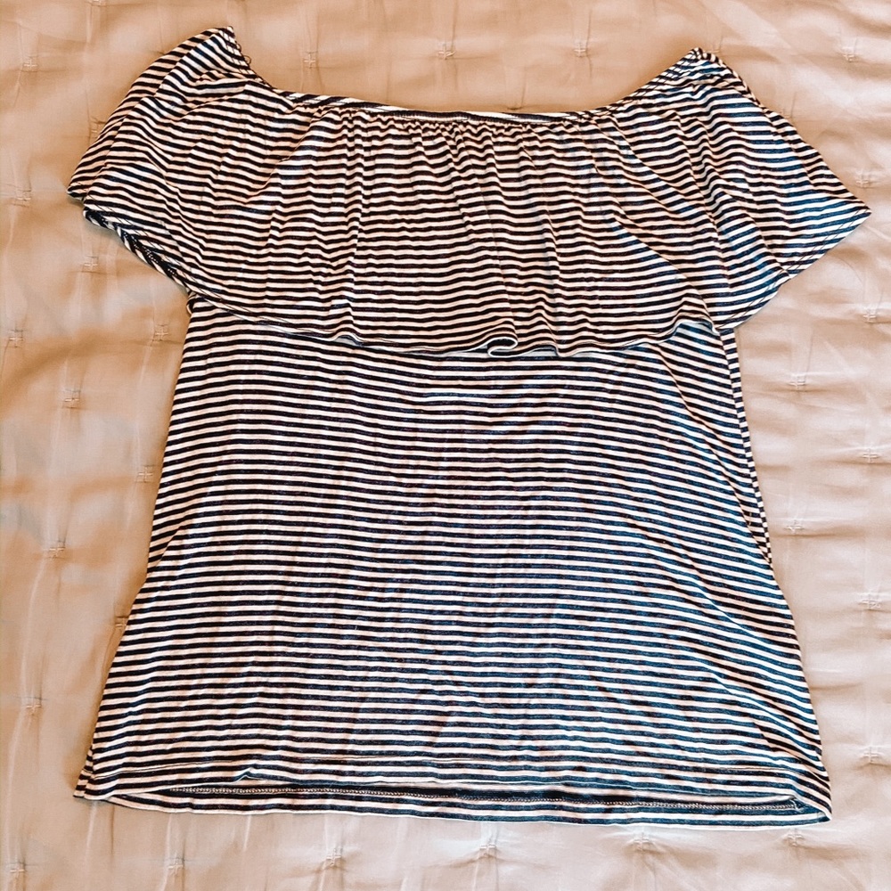 off the shoulder striped top
